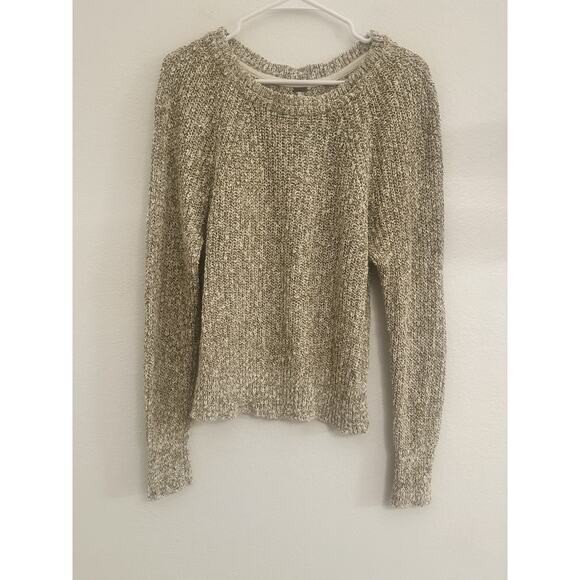 FREE PEOPLE Sz S. ELECTRIC CITY CREW NECK PULLOVER SWEATER GOLD COMBO - Picture 1 of 4